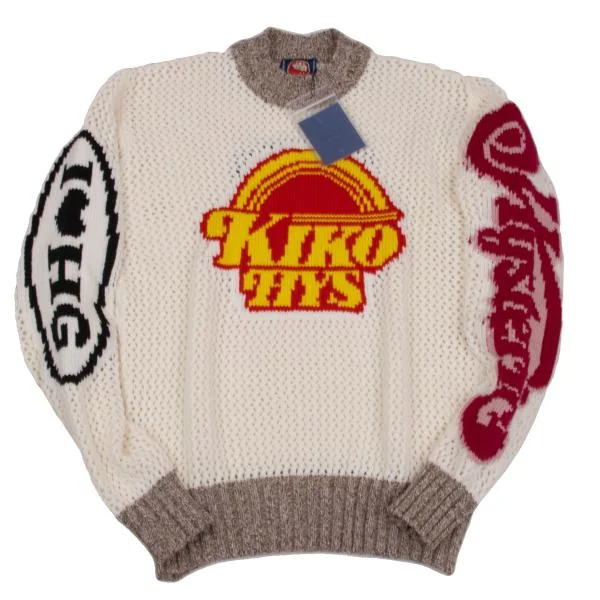 新品!ヒステリックグラマー×キコ コスタディノフHYSTERIC GLAMOUR×KIKO KOSTADINOV ジャガードローゲージニットセーター オフ赤紫他L K-155466_001
