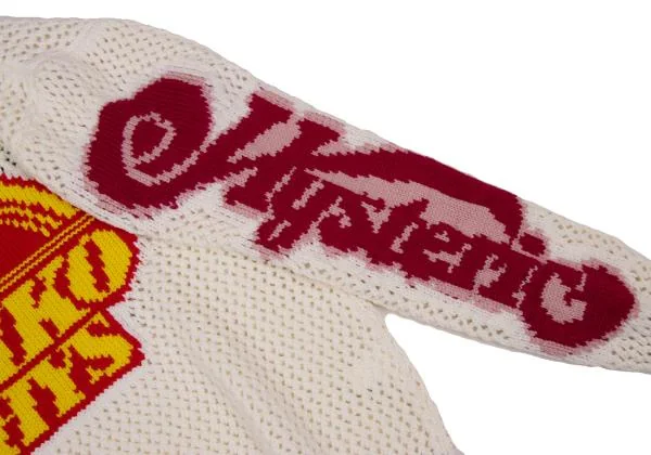 新品!ヒステリックグラマー×キコ コスタディノフHYSTERIC GLAMOUR×KIKO KOSTADINOV ジャガードローゲージニットセーター オフ赤紫他L K-155466_007