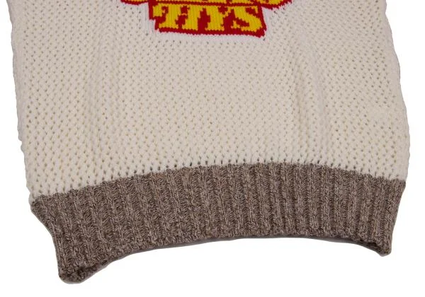 新品!ヒステリックグラマー×キコ コスタディノフHYSTERIC GLAMOUR×KIKO KOSTADINOV ジャガードローゲージニットセーター オフ赤紫他L K-155466_010