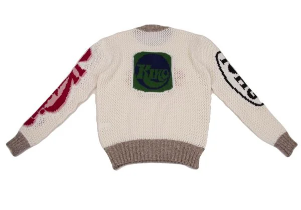新品!ヒステリックグラマー×キコ コスタディノフHYSTERIC GLAMOUR×KIKO KOSTADINOV ジャガードローゲージニットセーター オフ赤紫他L K-155466_012