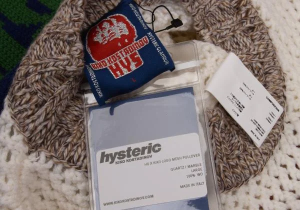 新品!ヒステリックグラマー×キコ コスタディノフHYSTERIC GLAMOUR×KIKO KOSTADINOV ジャガードローゲージニットセーター オフ赤紫他L K-155466_016