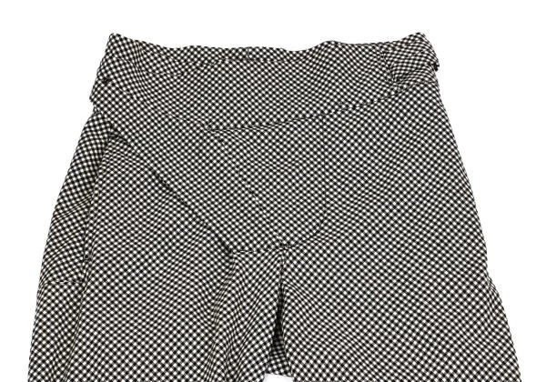 ISSEY MIYAKE Wool Half Wrap Switching Stretch Check Pants K-155509_003