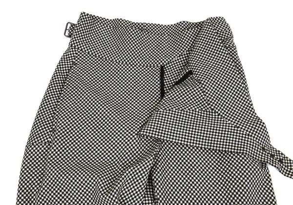 ISSEY MIYAKE Wool Half Wrap Switching Stretch Check Pants K-155509_005