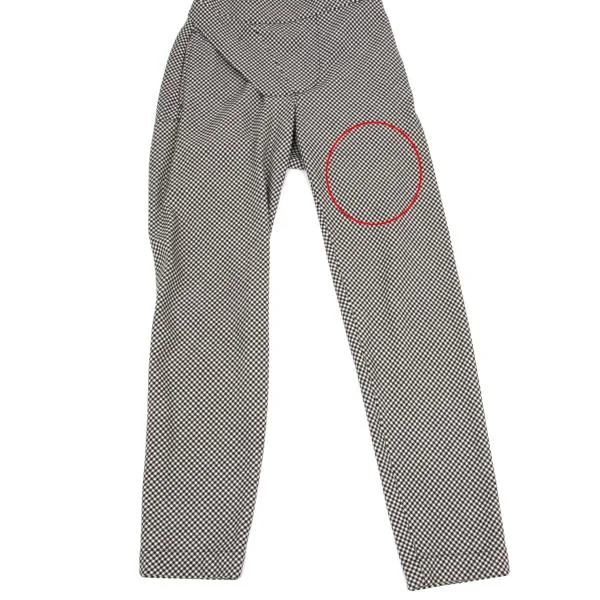 ISSEY MIYAKE Wool Half Wrap Switching Stretch Check Pants K-155509_008