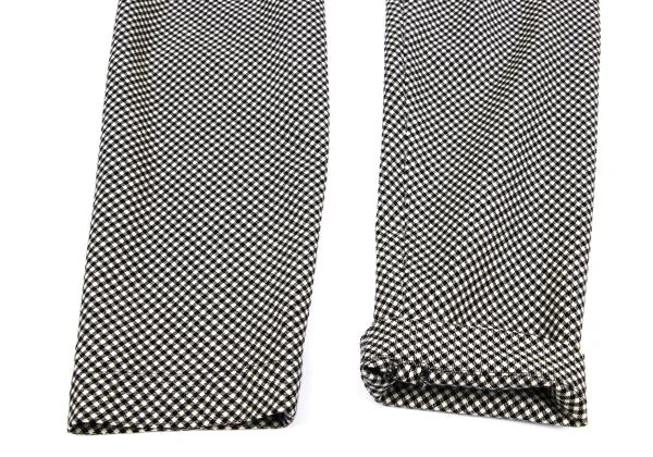 ISSEY MIYAKE Wool Half Wrap Switching Stretch Check Pants K-155509_010