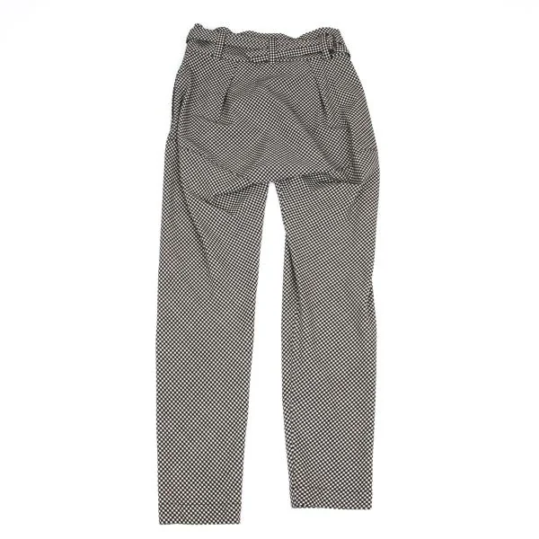 ISSEY MIYAKE Wool Half Wrap Switching Stretch Check Pants K-155509_011