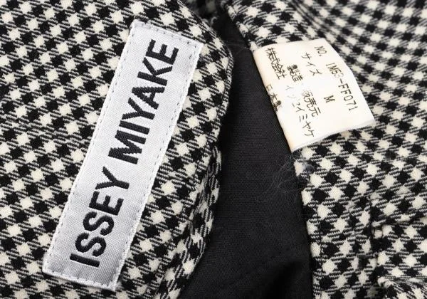 ISSEY MIYAKE Wool Half Wrap Switching Stretch Check Pants K-155509_013