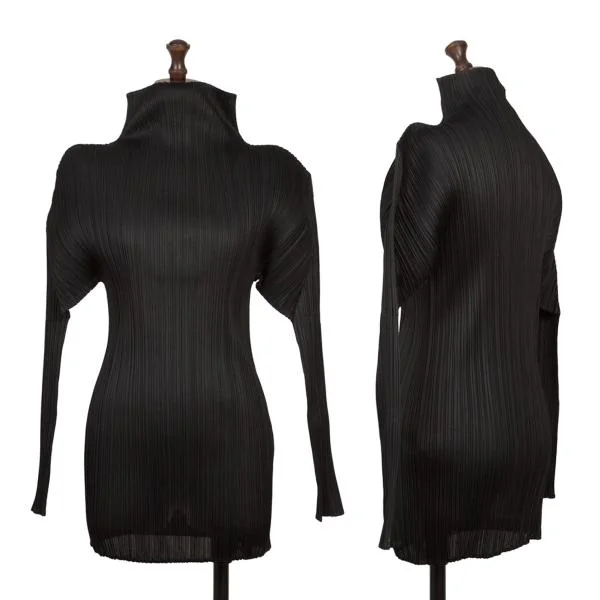 PLEATS PLEASE Pleated Turtleneck T Shirt Black 4 K-155521_001