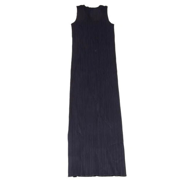 PLEATS PLEASE Pleated Side Slit Long Dress K-155522_010