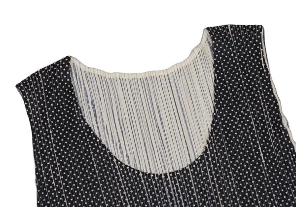 PLEATS PLEASE Pleated Pin Dot Tank Top K-155524_004