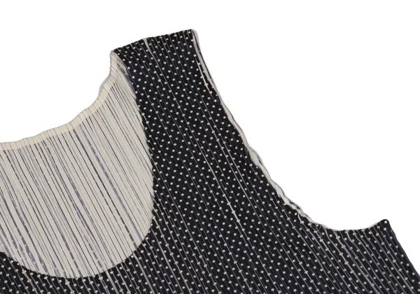 PLEATS PLEASE Pleated Pin Dot Tank Top K-155524_005