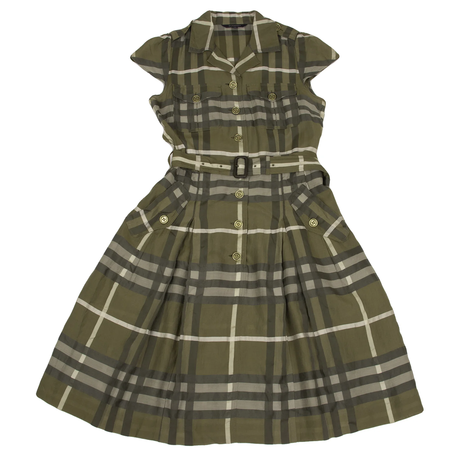 バーバリーロンドンBURBERRY LONDON シルク混ボックスプリーツ