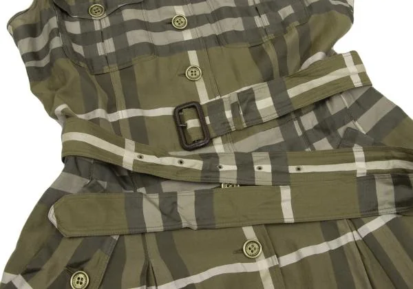 バーバリーロンドンBURBERRY LONDON シルク混ボックスプリーツ