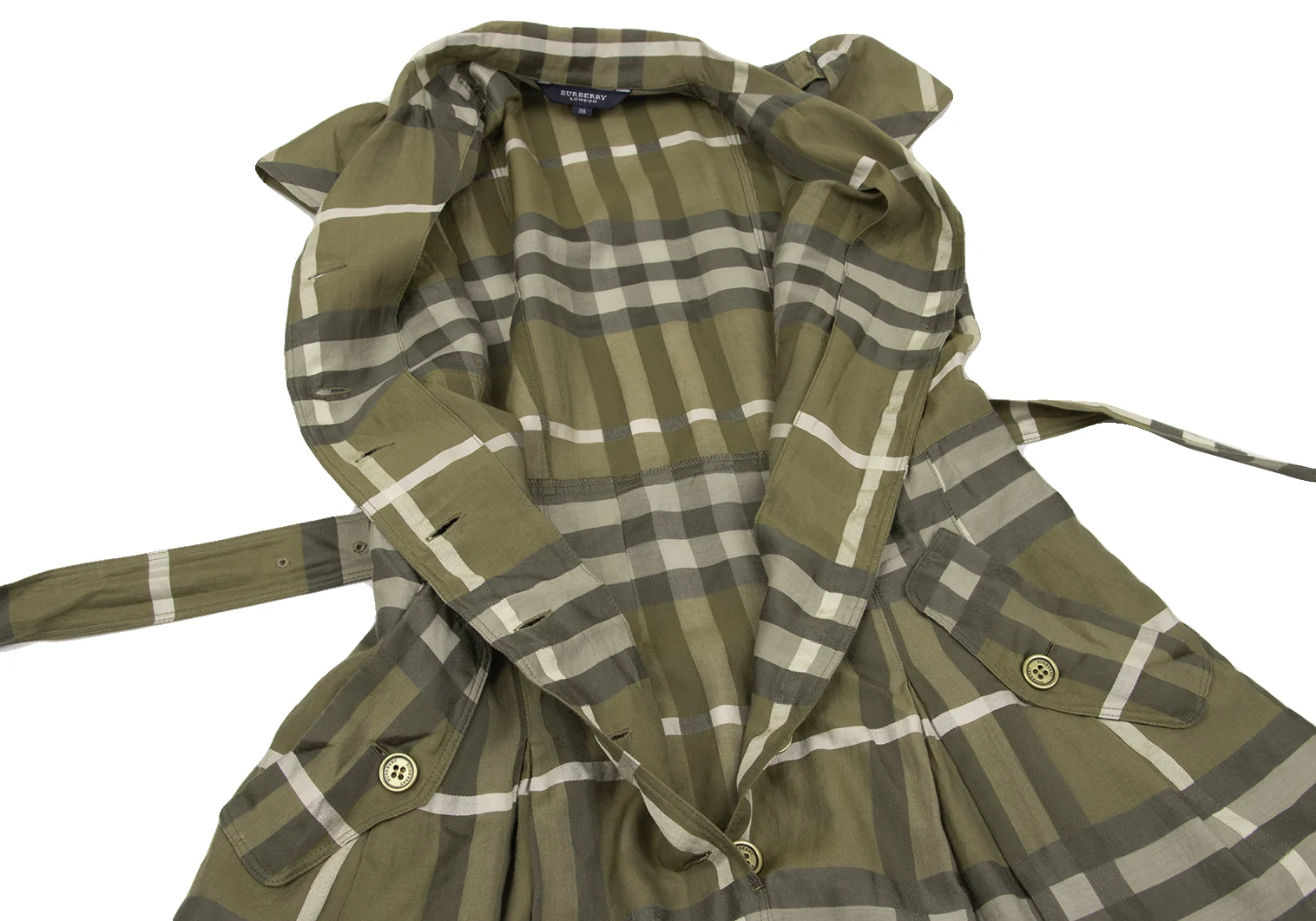 バーバリーロンドンBURBERRY LONDON シルク混ボックスプリーツ