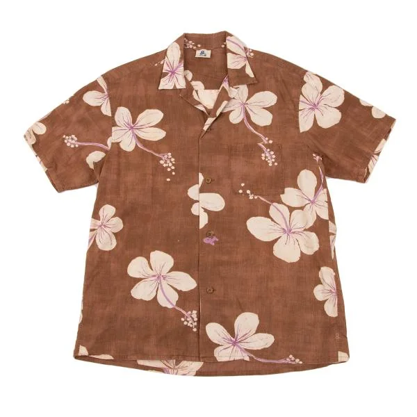 45rpm& Cotton Floral Printed Aloha Shirt Brown 3 K-155555_001