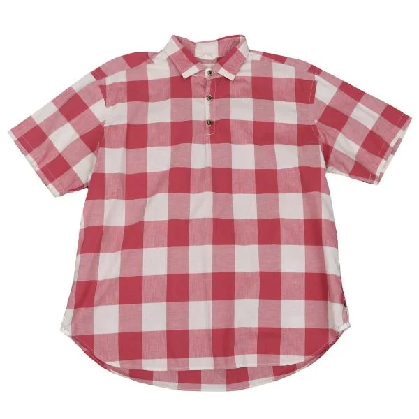 45rpm& Cotton Check Half Button Pullover Shirt Pink 3 K-155558_001