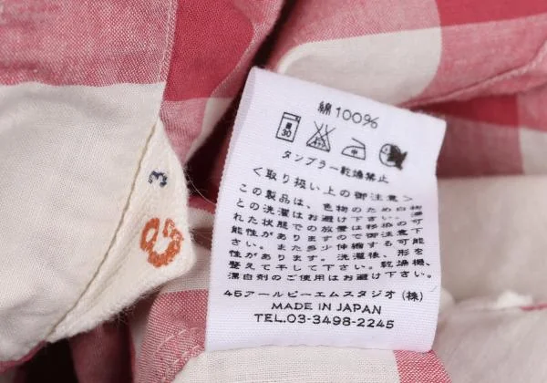 45rpm& Cotton Check Half Button Pullover Shirt K-155558_016