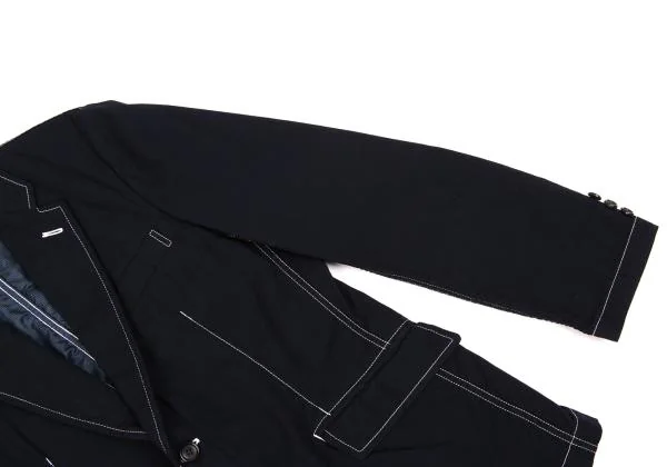 コムデギャルソン オムCOMME des GARCONS HOMME 染めナイロンステッチデザインジャケット 紺XS K-155591_007