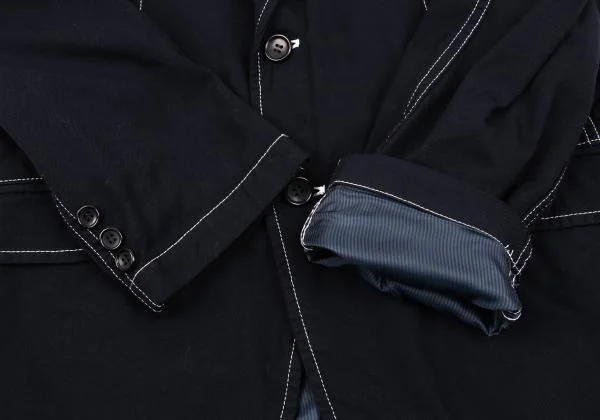 コムデギャルソン オムCOMME des GARCONS HOMME 染めナイロンステッチデザインジャケット 紺XS K-155591_008