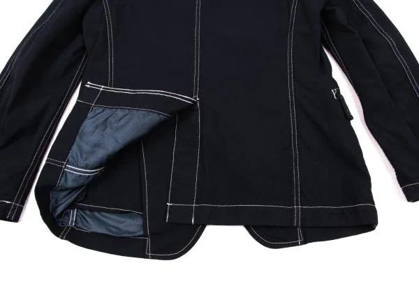 コムデギャルソン オムCOMME des GARCONS HOMME 染めナイロンステッチデザインジャケット 紺XS K-155591_014