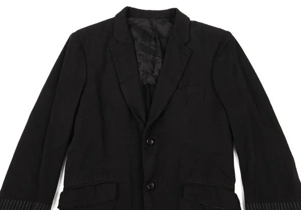 コムデギャルソン オムCOMME des GARCONS HOMME 製品染めストライプ切替デザインジャケット 黒XS K-155598_002