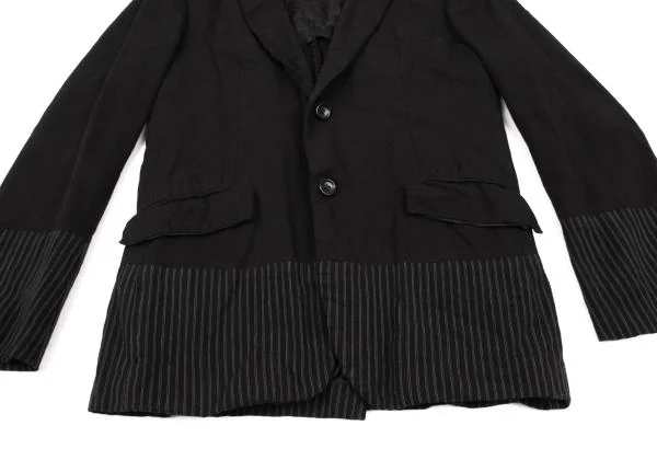 コムデギャルソン オムCOMME des GARCONS HOMME 製品染めストライプ切替デザインジャケット 黒XS K-155598_009