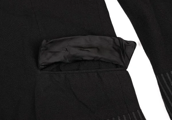 コムデギャルソン オムCOMME des GARCONS HOMME 製品染めストライプ切替デザインジャケット 黒XS K-155598_011