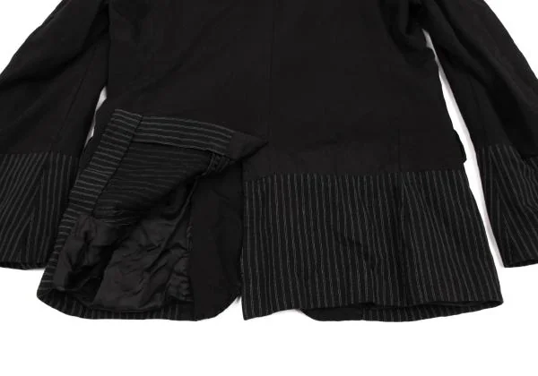 コムデギャルソン オムCOMME des GARCONS HOMME 製品染めストライプ切替デザインジャケット 黒XS K-155598_014