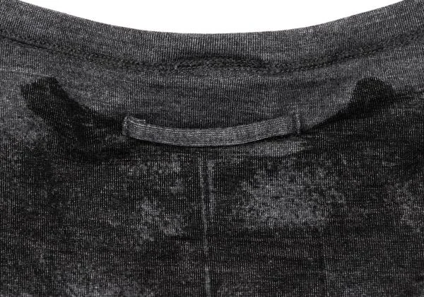ジャンポールゴルチエ ファムJean Paul GAULTIER FEMME ウールポリかすれプリントカットソー グレー黒40 K-155665_012