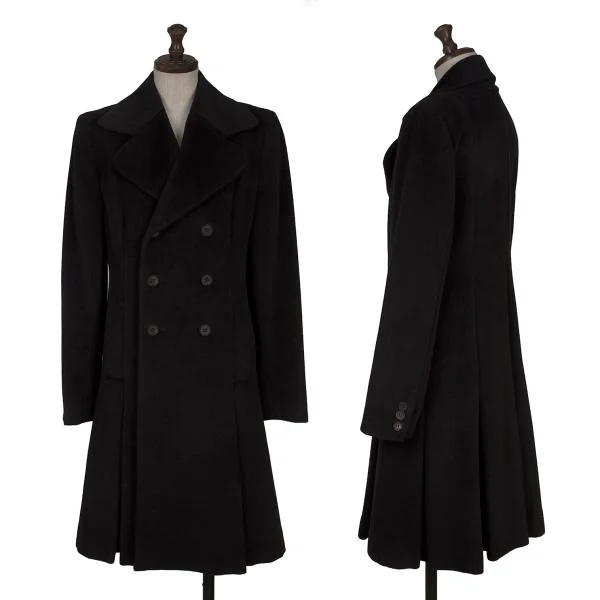 ジャンポールゴルチエ ファムJean Paul GAULTIER FEMME アンゴラウールダブルチェスターコート 黒40 K-155669_001