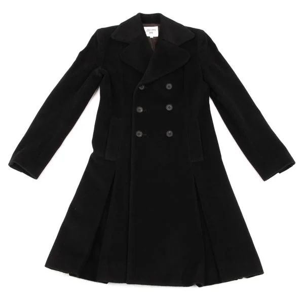 ジャンポールゴルチエ ファムJean Paul GAULTIER FEMME アンゴラウールダブルチェスターコート 黒40 K-155669_002