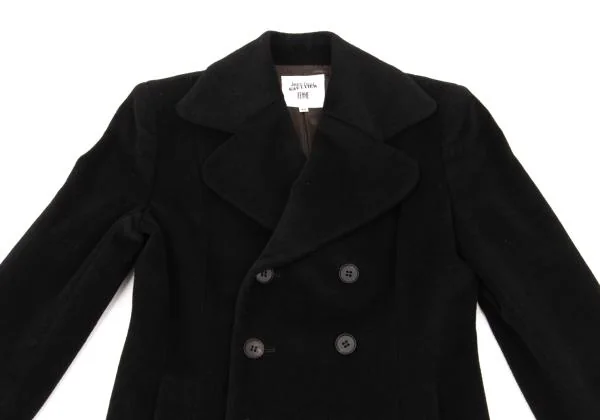ジャンポールゴルチエ ファムJean Paul GAULTIER FEMME アンゴラウールダブルチェスターコート 黒40 K-155669_003