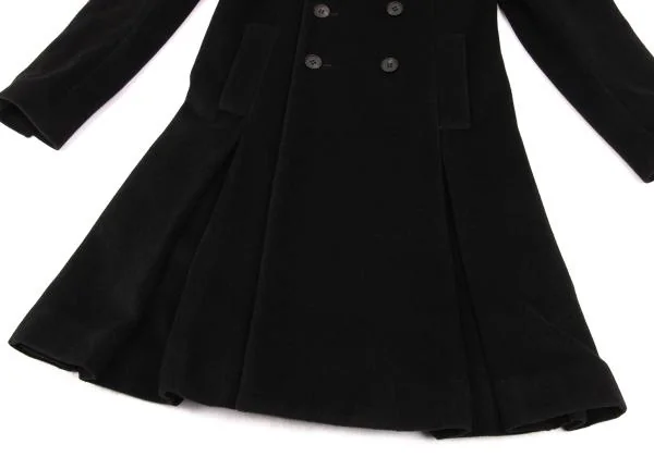 ジャンポールゴルチエ ファムJean Paul GAULTIER FEMME アンゴラウールダブルチェスターコート 黒40 K-155669_010