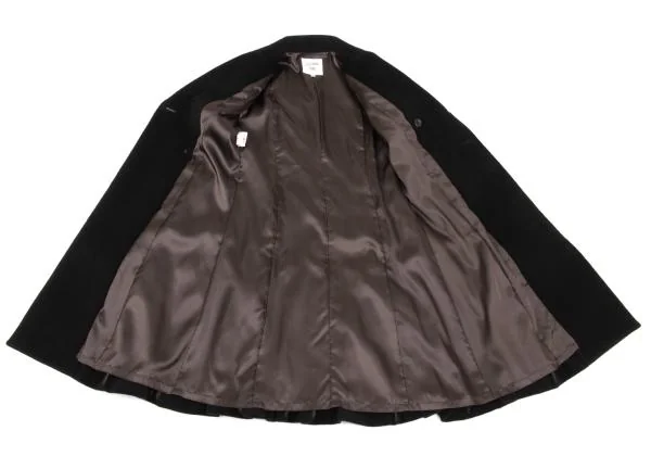 ジャンポールゴルチエ ファムJean Paul GAULTIER FEMME アンゴラウールダブルチェスターコート 黒40 K-155669_014