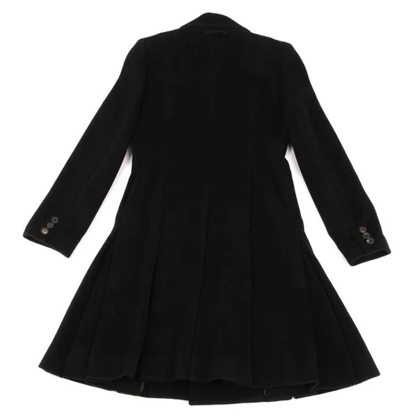 ジャンポールゴルチエ ファムJean Paul GAULTIER FEMME アンゴラウールダブルチェスターコート 黒40 K-155669_015