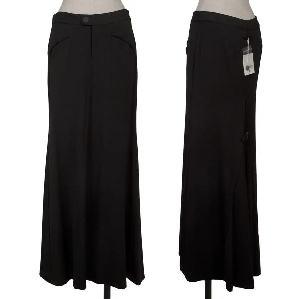 ジャンポールゴルチエ ファムJean Paul GAULTIER FEMME レーヨンポリストレッチロングスカート 黒40 K-155671_001