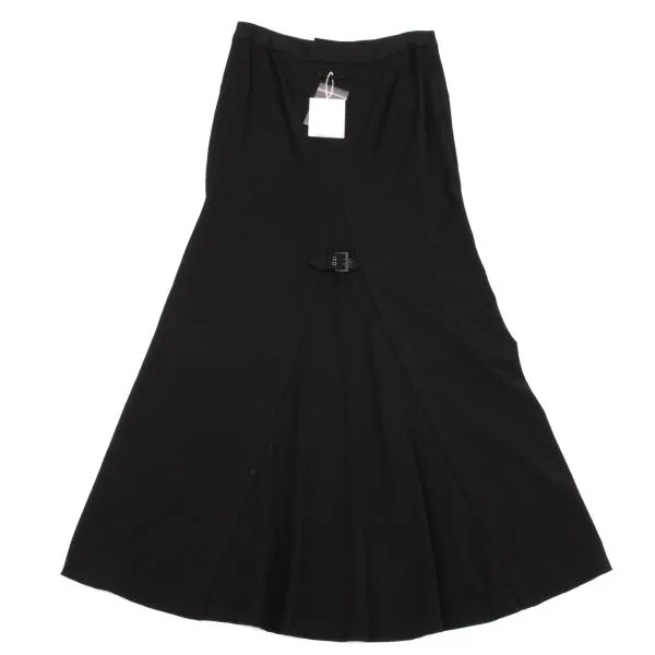 ジャンポールゴルチエ ファムJean Paul GAULTIER FEMME レーヨンポリストレッチロングスカート 黒40 K-155671_010
