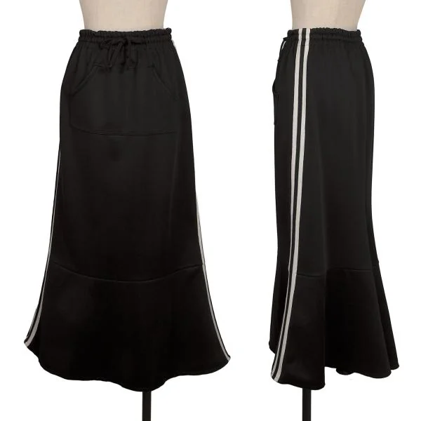 ジュンヤワタナベコムデギャルソンJUNYA WATANABE COMME des GARCONS サイドラインジャージスカート 黒ベージュM位 K-155718_001