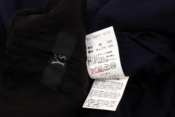 ワイズY's コットンフィッシュテールノースリーブワンピース 紺1 K-155723_016