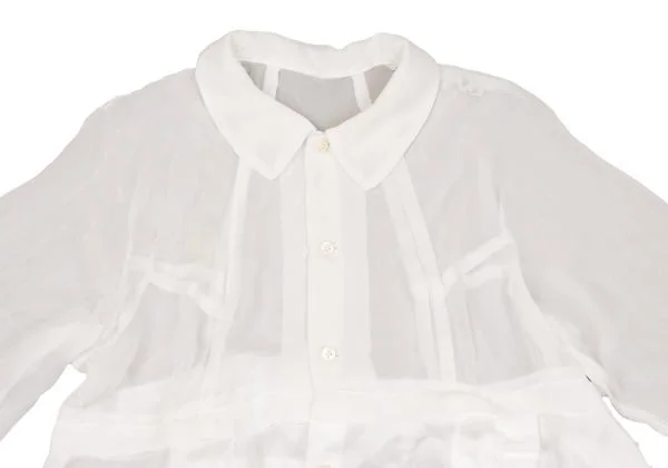 COMME des GARCONS Polyester Hem Frill See-through Blouse K-155733_003