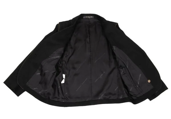 レオナールLEONARD フラワーポイント刺繍パイピングシルクジャケット 黒M位 K-155799_013