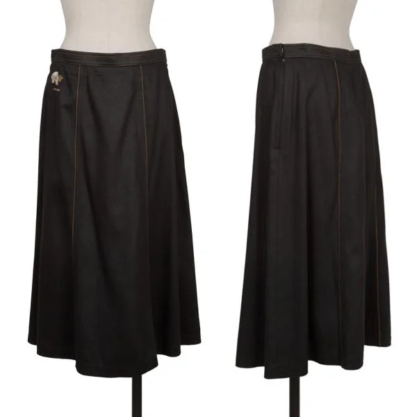 レオナールLEONARD フラワーポイント刺繍パイピングシルクセットアップ 黒M位 K-155801_013