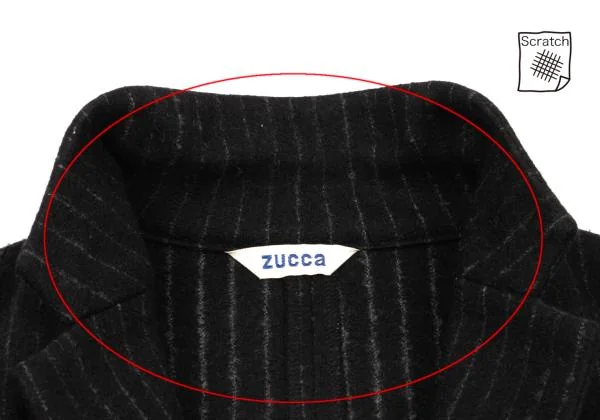 ズッカzucca ウールチョークストライプジャケット 黒M K-155805_004