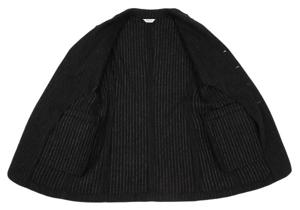 ズッカzucca ウールチョークストライプジャケット 黒M K-155805_012