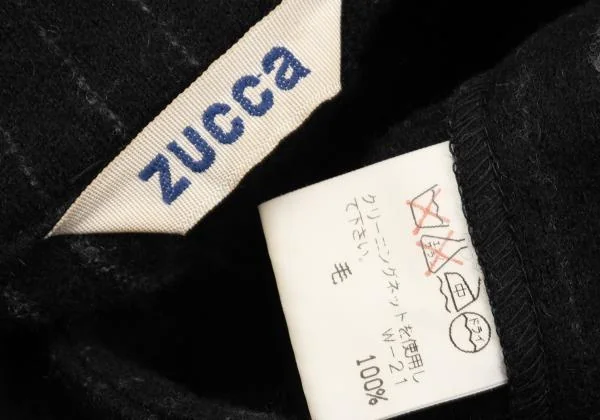 ズッカzucca ウールチョークストライプジャケット 黒M K-155805_017