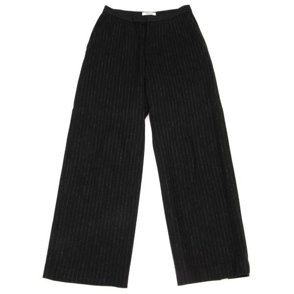 ズッカzucca ウールチョークストライプパンツ 黒M K-155806_001