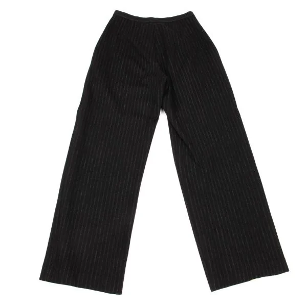 ズッカzucca ウールチョークストライプパンツ 黒M K-155806_008
