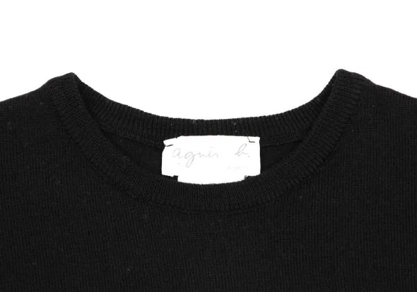 アニエスベーagnes b. ウール半袖ニット 黒2 K-155808_003