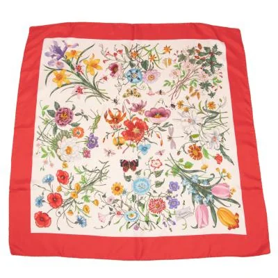 GUCCI V.Accornero Floral Silk Scarf