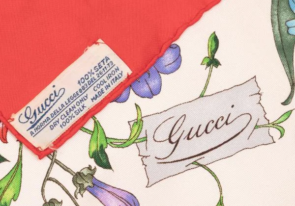 GUCCI グッチ スカーフ 花柄 V.ACCORNERO フローラ 赤